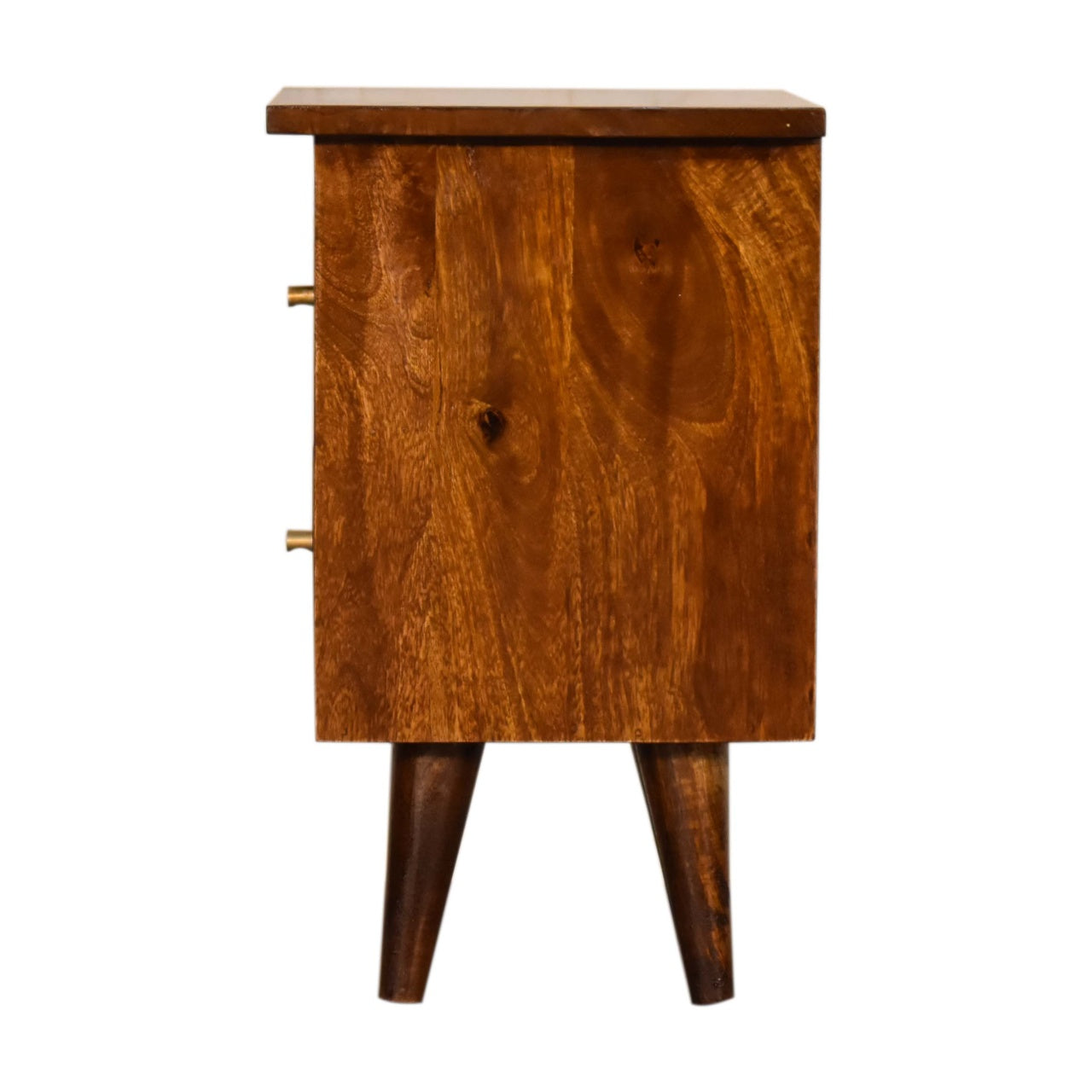 vintage retro bedside cabinet in dark tone