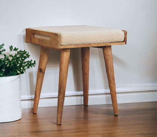 Boucle Dressing Table Stool With Tray Design-myuniquefurnishings.co.uk