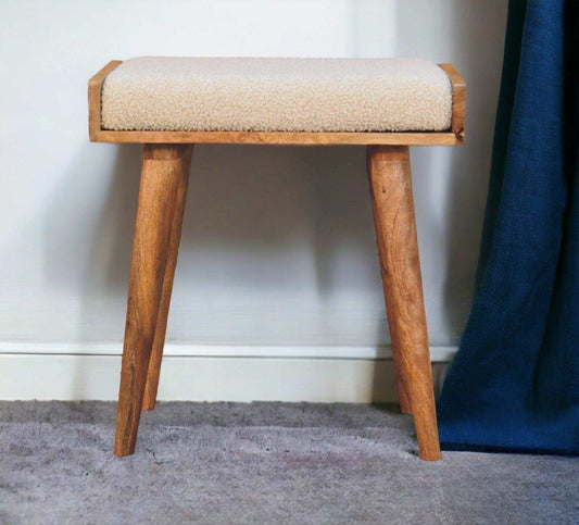 Boucle Dressing Table Stool With Tray Design-myuniquefurnishings.co.uk