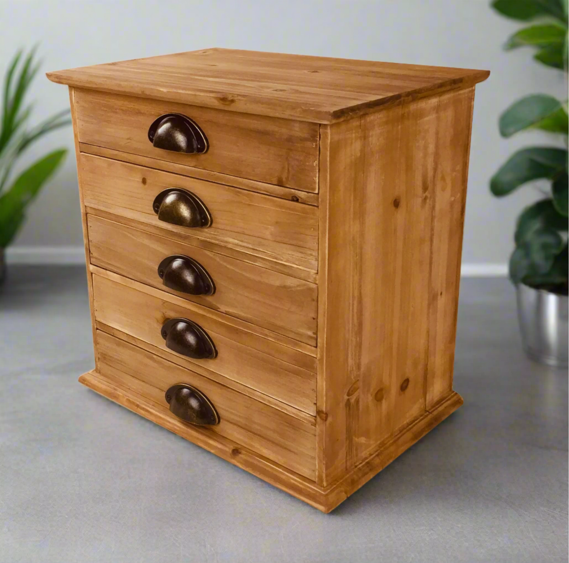 desktop storage cabinet made from solid wood