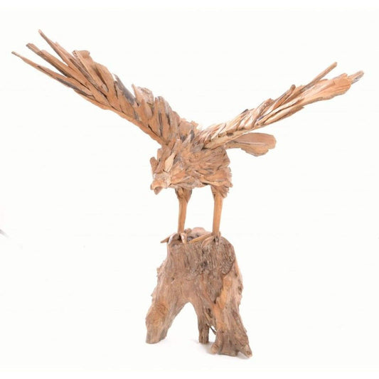 Eagle Driftwood Sculpture On A Root-myuniquefurnishings.co.uk