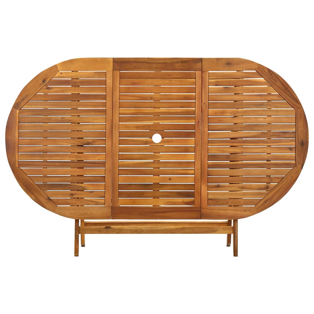 foldable space saving table for outdoor use made from solid wood