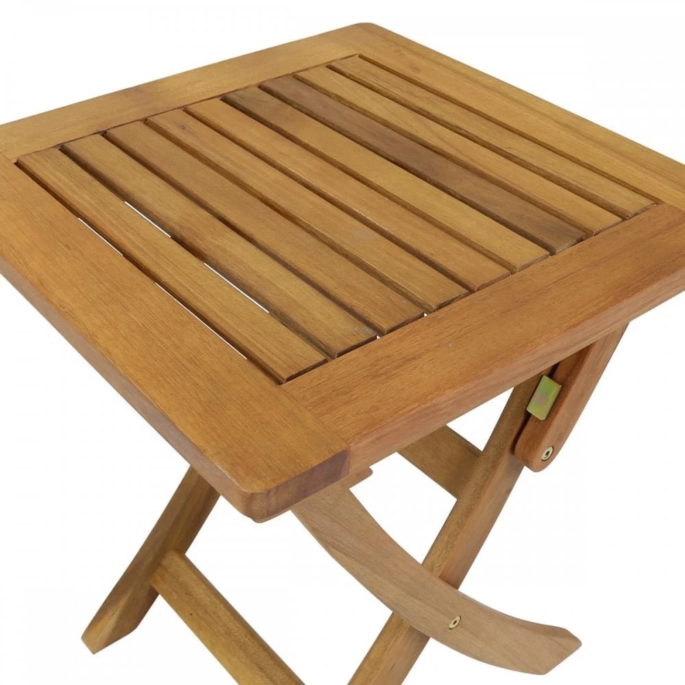 Wooden outdoor side table for drinks snacks and books