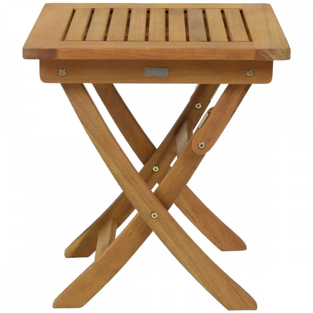 Foldable eucalyptus wood garden table for patio use
