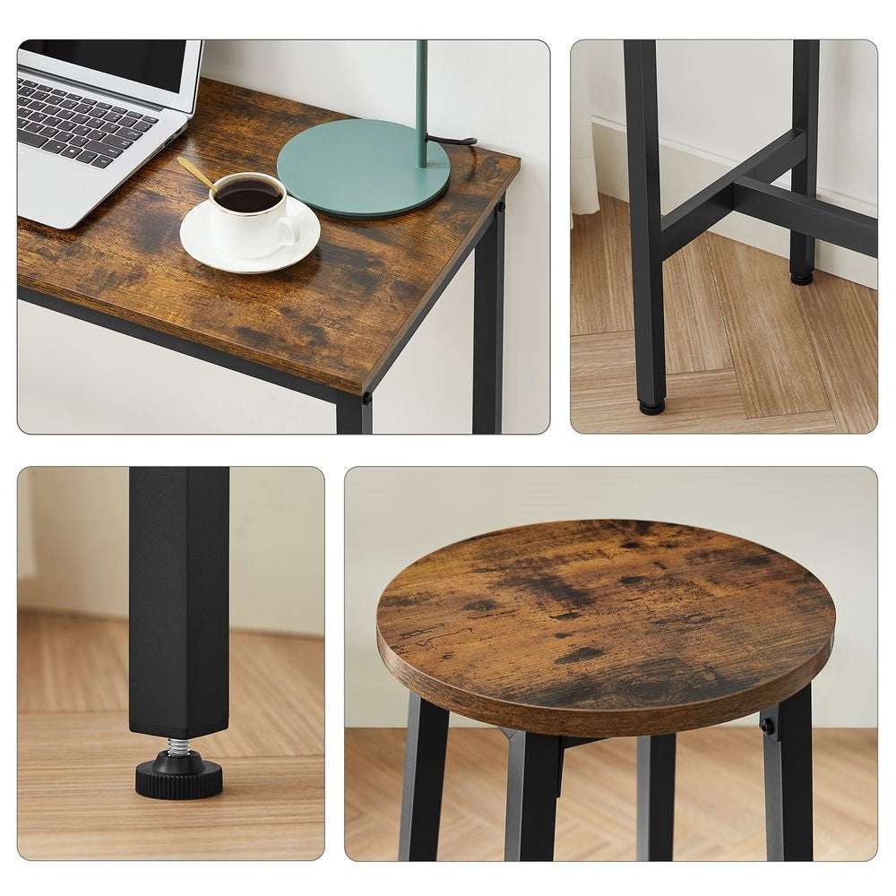 wood top and metal frame dining furniture set