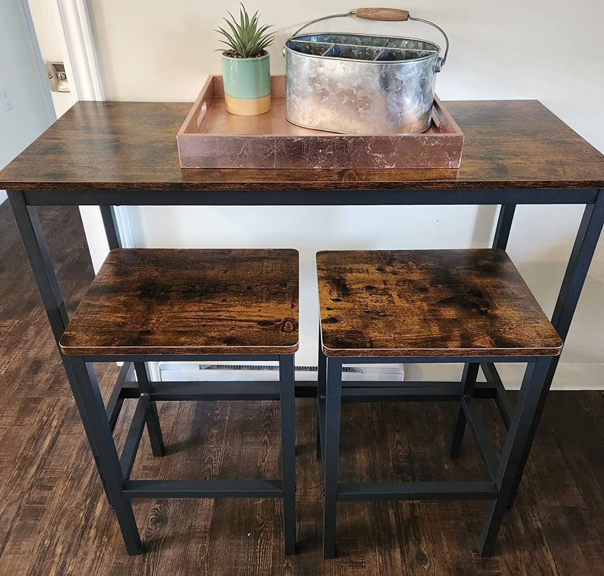 Bar Table With Two Seats In Industrial Style
