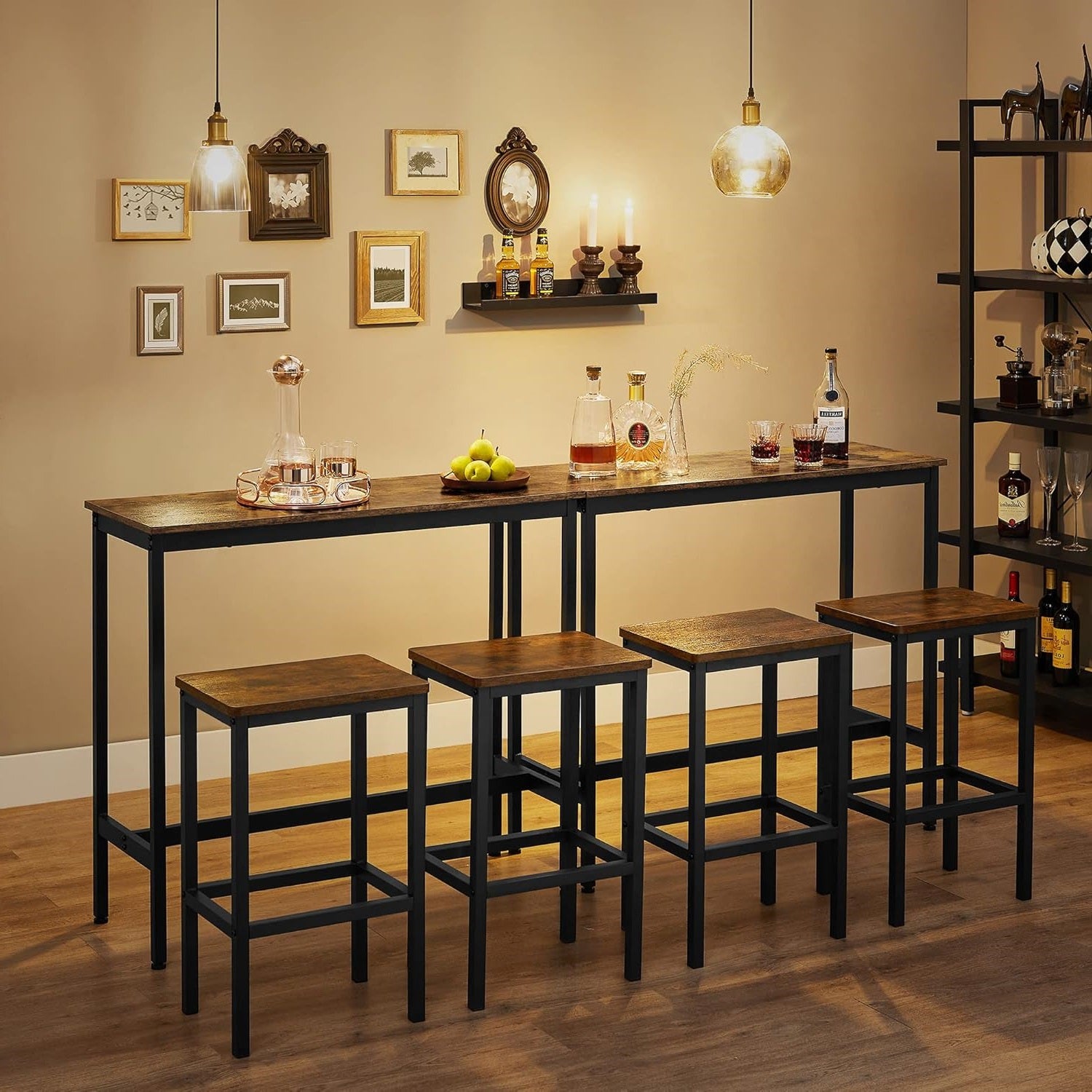 furniture set for dining room or kitchen in rectangular shape