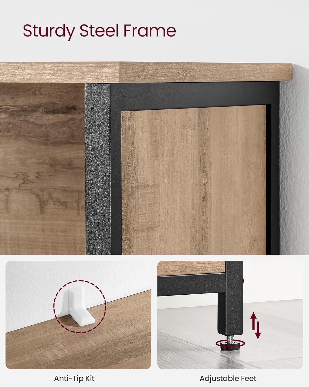 wooden storage bookshelf in modern industrial style