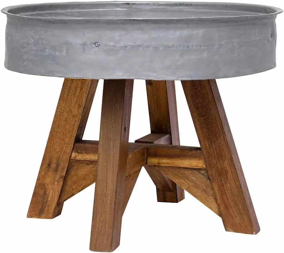 rustic coffee table fully handmade with wooden base