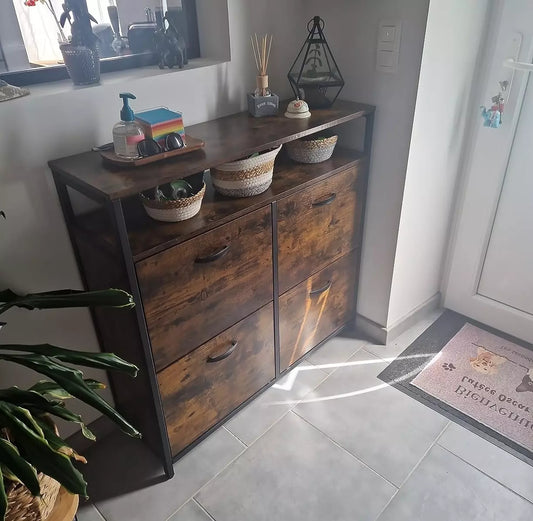 industrial shoe cabinet with 4 doors