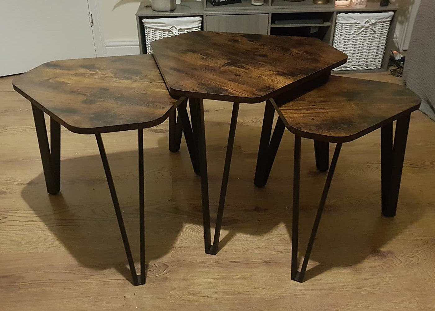 Rustic industrial side tables for living room or bedroom