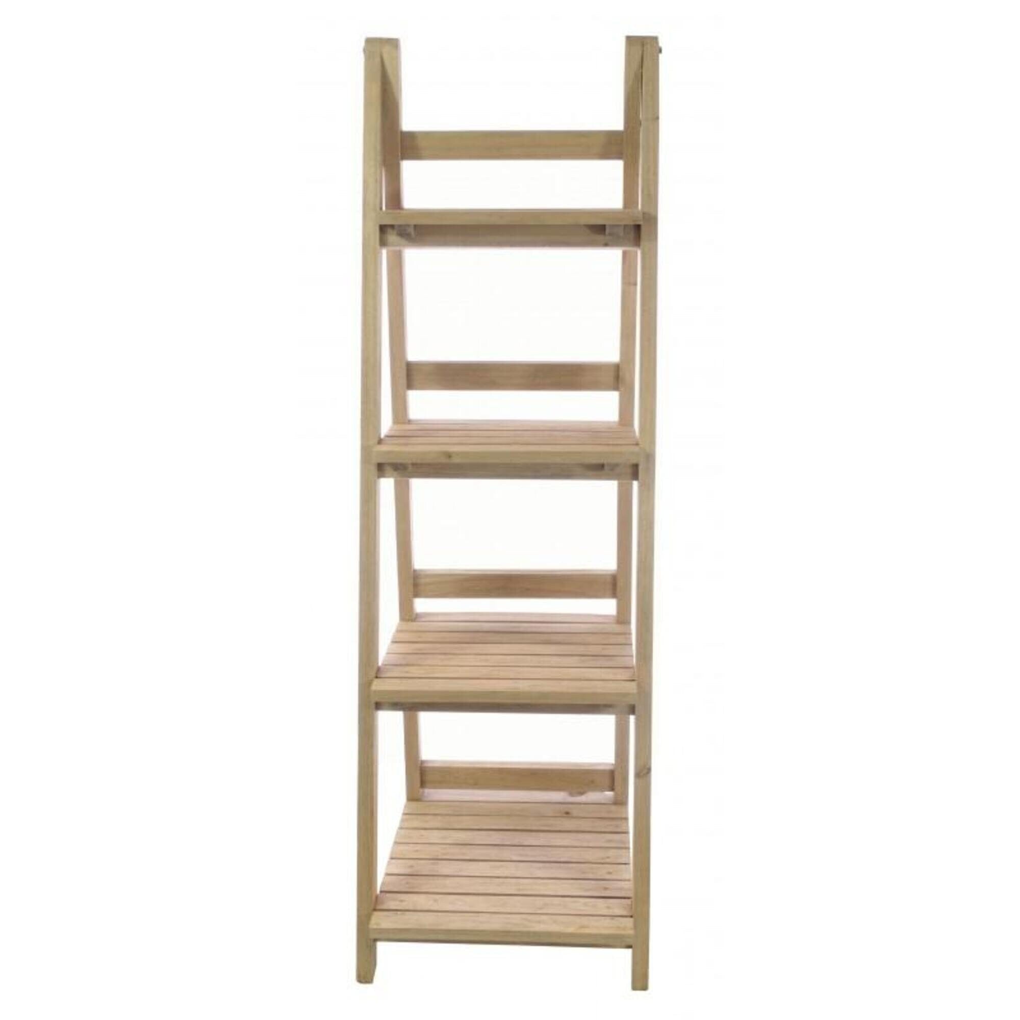 Ladder Storage Shelving Unit With 4 Tiers Wooden Display Plant Stand