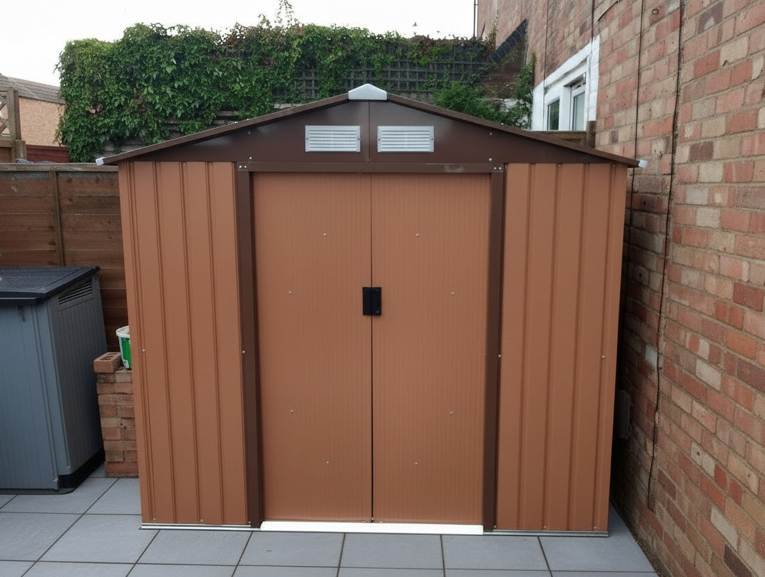 durable garden shed with apex roof made from galvanized steel
