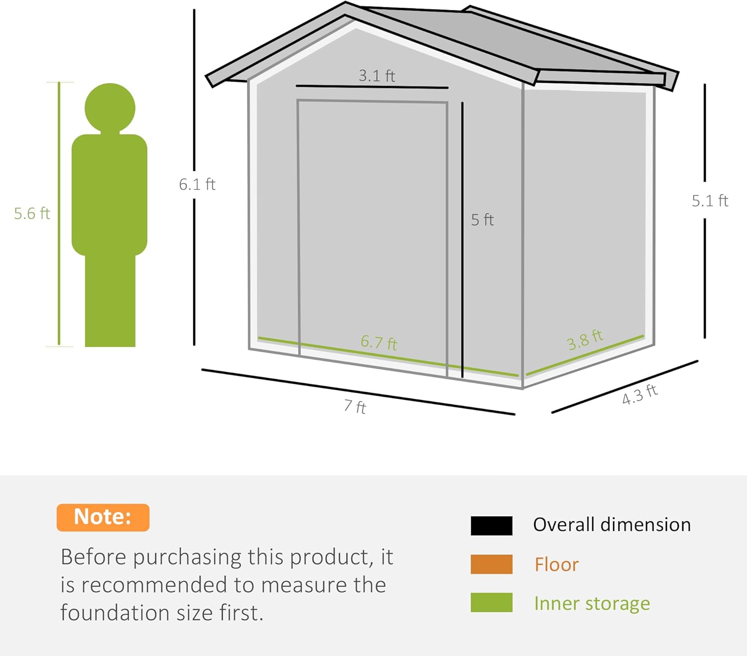 outdoor storage shed with apex roof with lockable door
