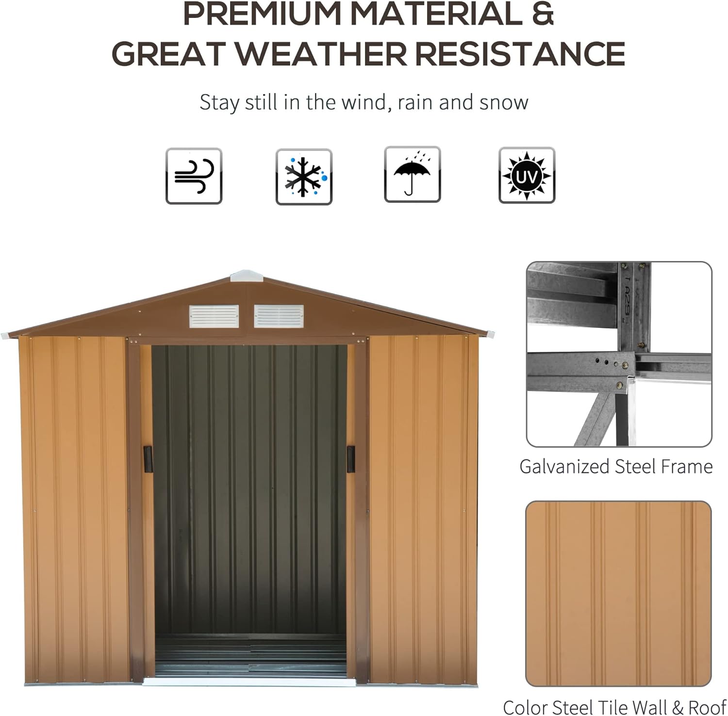 durable and lockable garden shed with lockable door