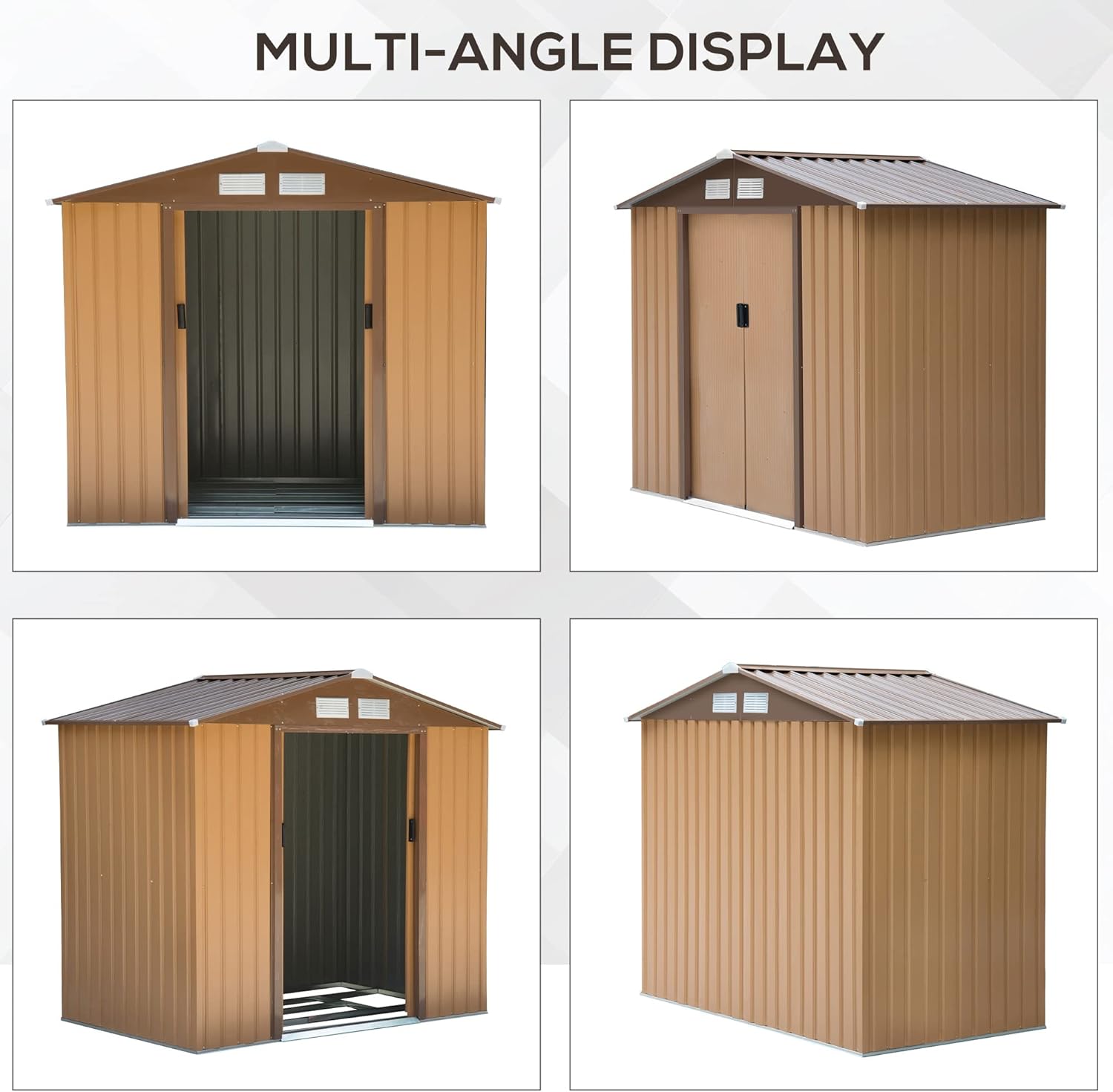 galvanized steel shed house in size 7x4ft