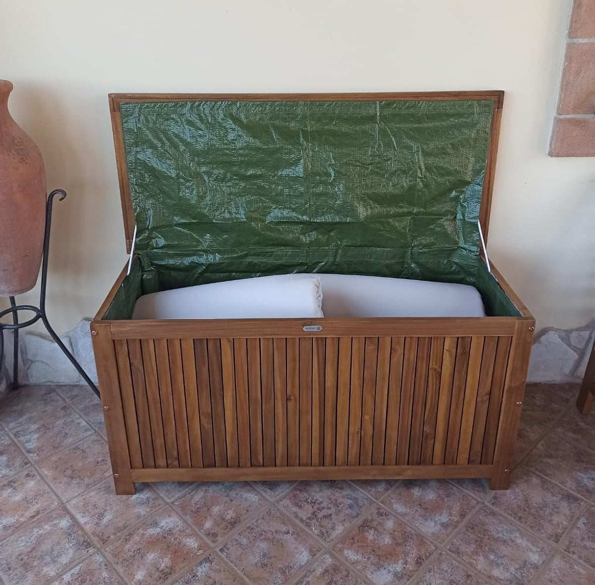 wooden storage chest for outdoor or indoor use