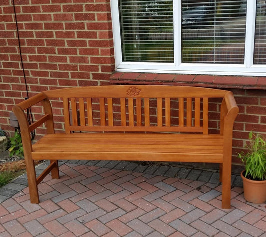 solid wood large garden bench for 3 people ideal for outdoor