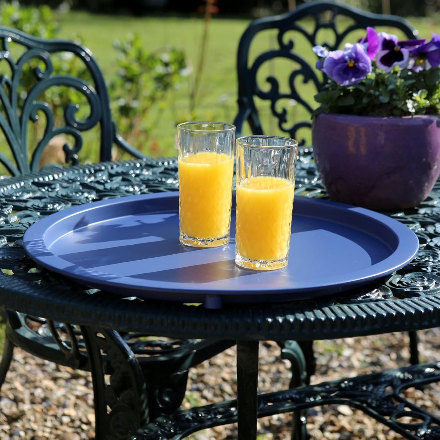 end table with removable tray top for serving