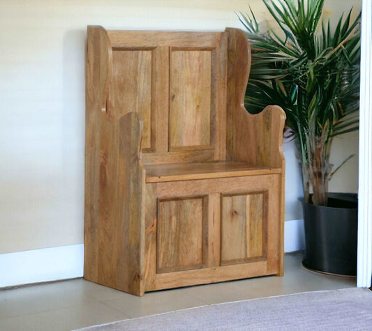 Monks Style Hallway Storage Bench In Oak