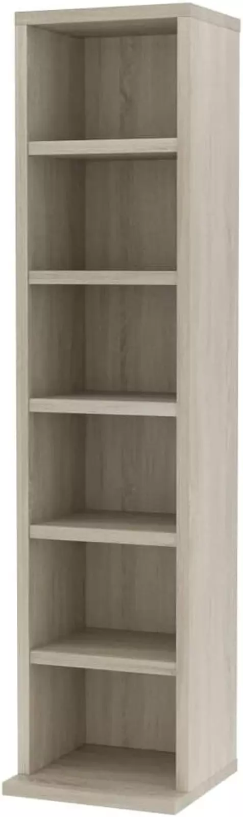 tall cd cabinet with storage shelves in oak color - My Unique Furnishings