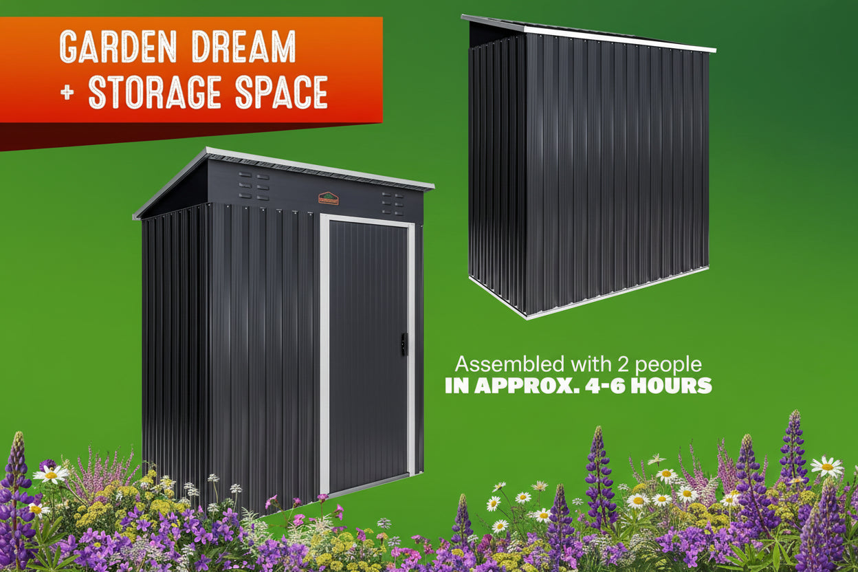garden storage tools house in anthracite colour 