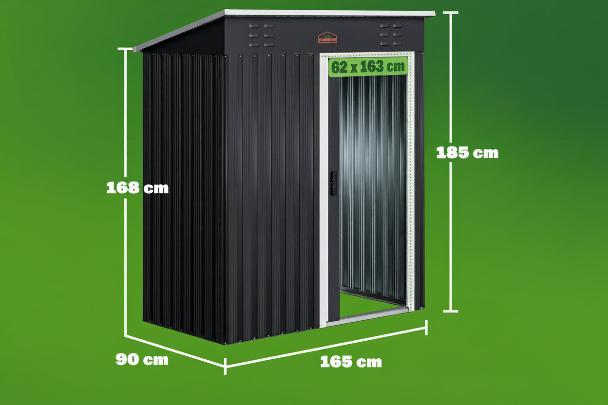 weatherproof sturdy storage shed with sliding door