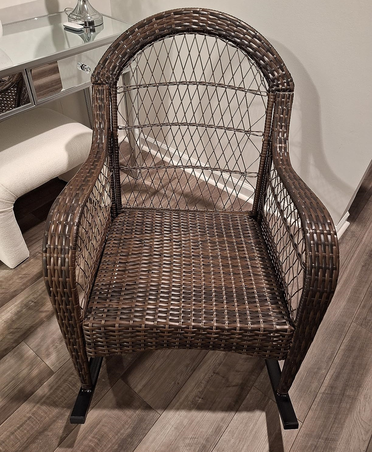 rocker chair with removable cushions for indoor or outdoor use