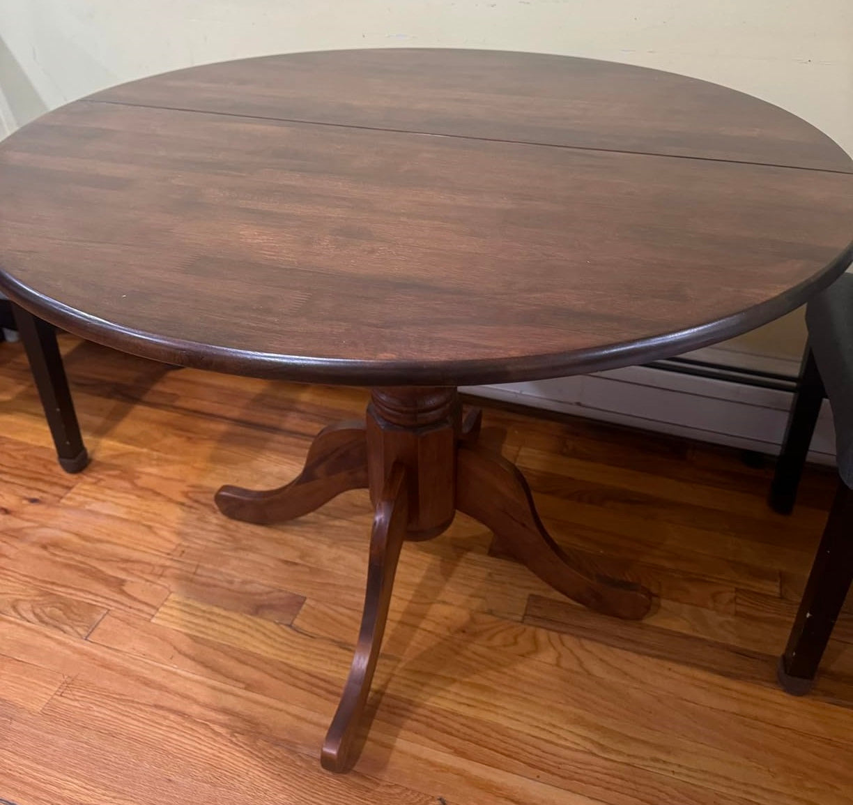 dark wood vintage retro pedestal dining table