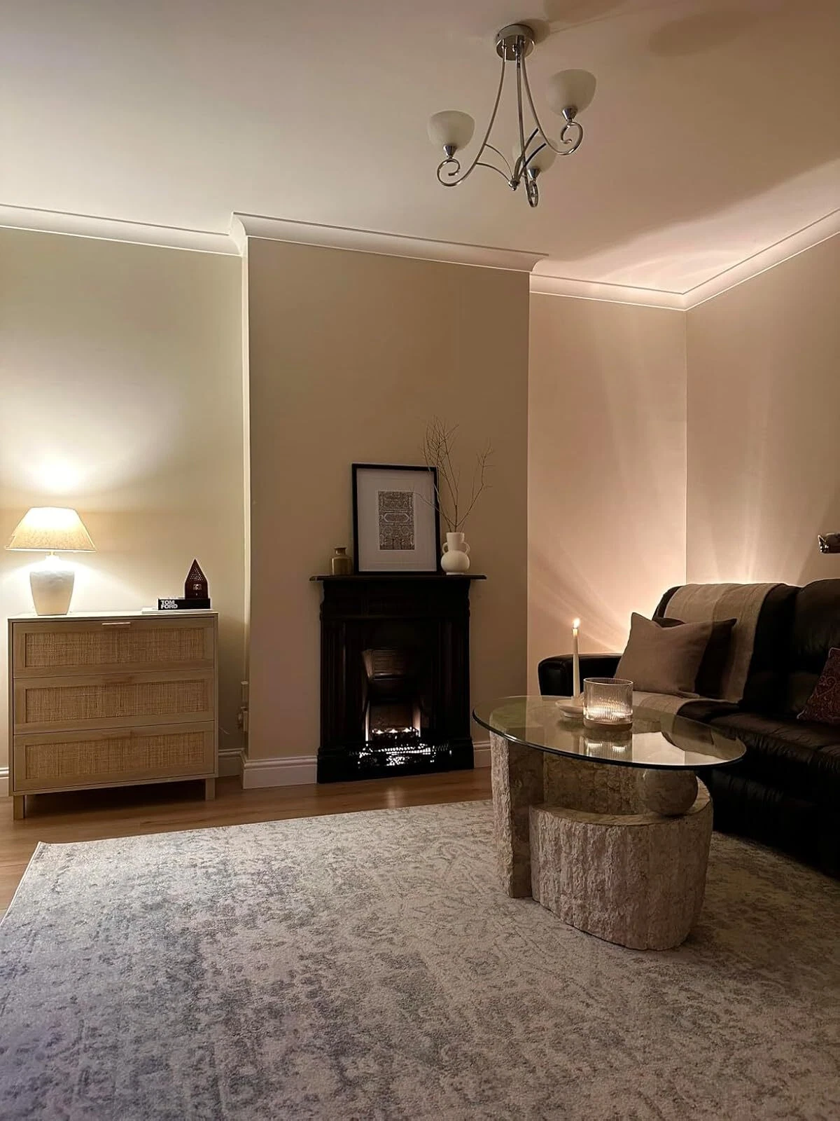 uniquely designed bedroom cabinet with storage in light wood finish
