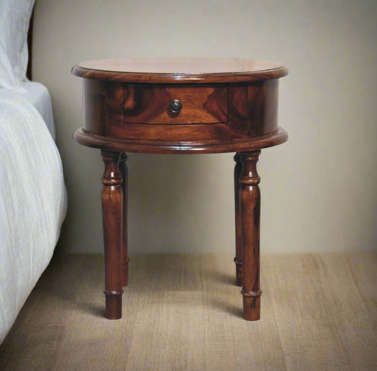 bedside table in vintage style with drawer