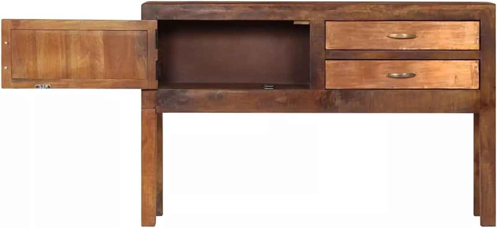 Rustic Dark Wood Sideboard Vintage Storage Cabinet Console Table