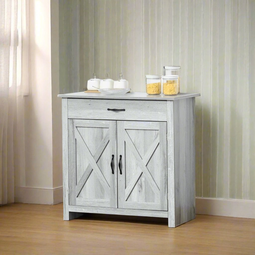 grey kitchen sideboard with storage