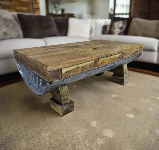 rustic coffee table with storage