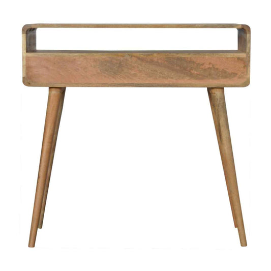 Scandinavian Curved Console Table In Oak Vanity Dressing Furniture