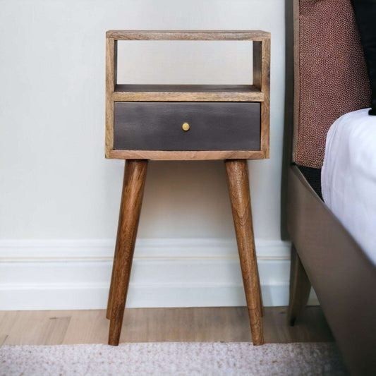 Small Bedside Table With Dark Grey Drawer-myuniquefurnishings.co.uk