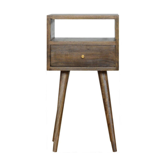 Small Bedside Table With Drawer In Grey Washed-myuniquefurnishings.co.uk