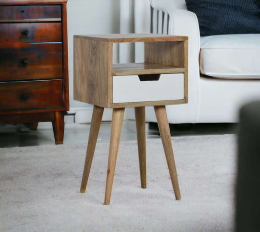 Small Bedside Table With White Drawer-myuniquefurnishings.co.uk