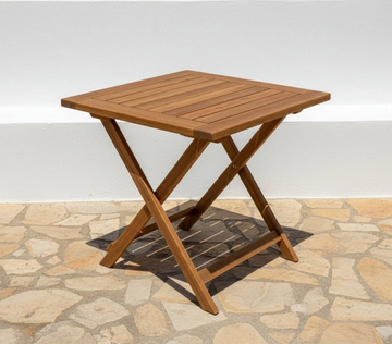 Small folding garden table made from solid acacia wood