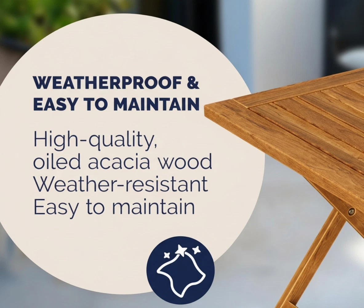 Solid wood outdoor side table with cross braced legs