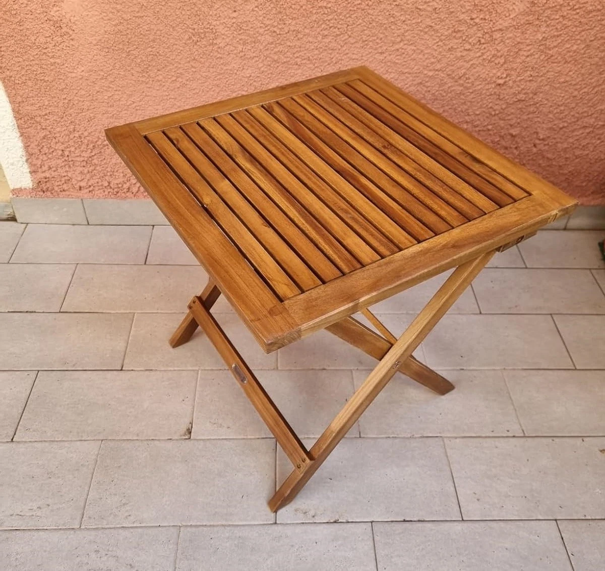 Square wooden patio table lightweight and easy to store