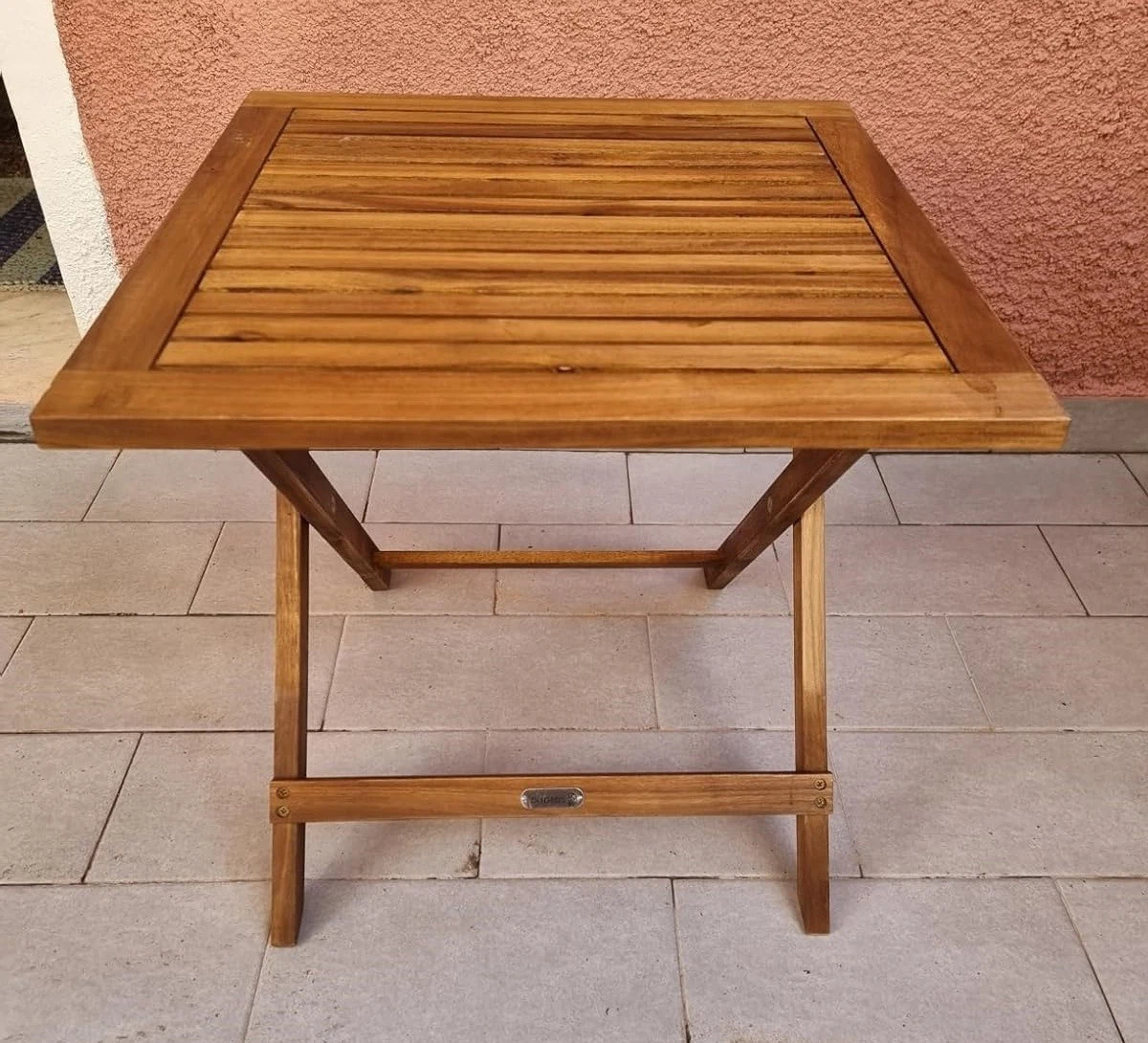 solid acacia wood side table for garden or patio