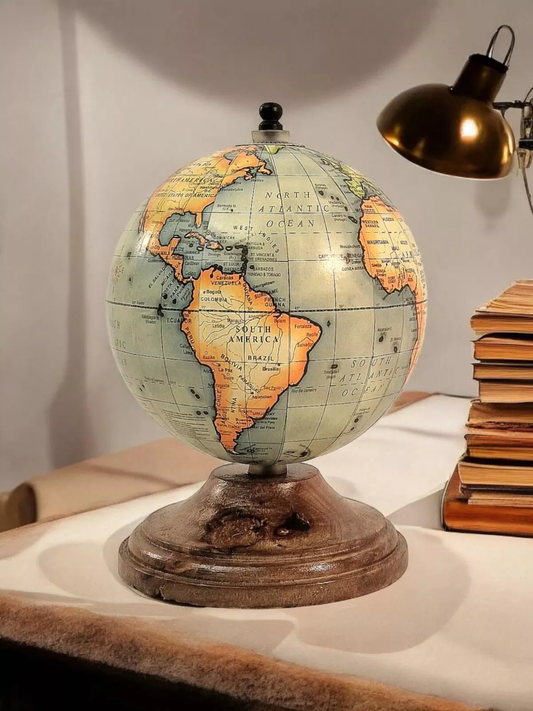 decorative world globe in vintage style