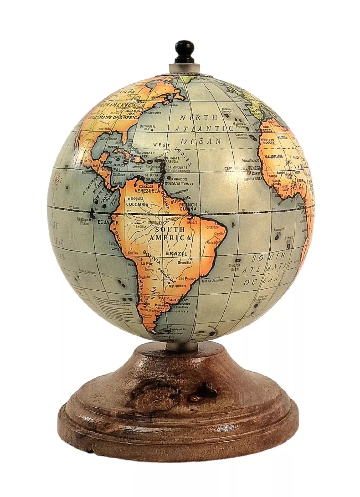 handcrafted rotating world globe with stand