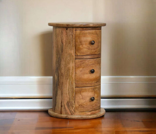 Small Round Bedside Drum Chest-myuniquefurnishings.co.uk