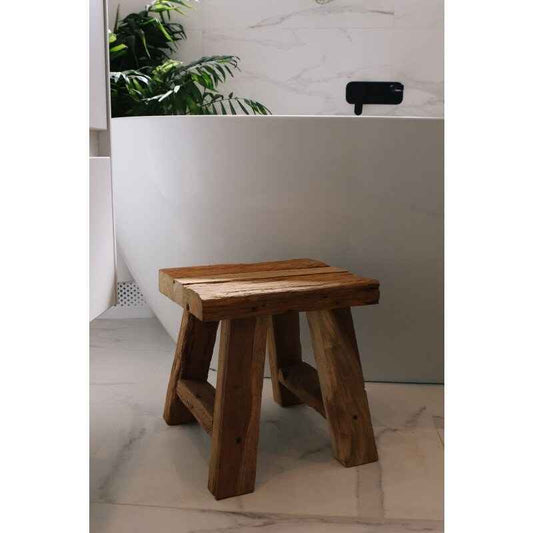 Small Solid Teak Wood Stool Wooden Sturdy Plant Stand