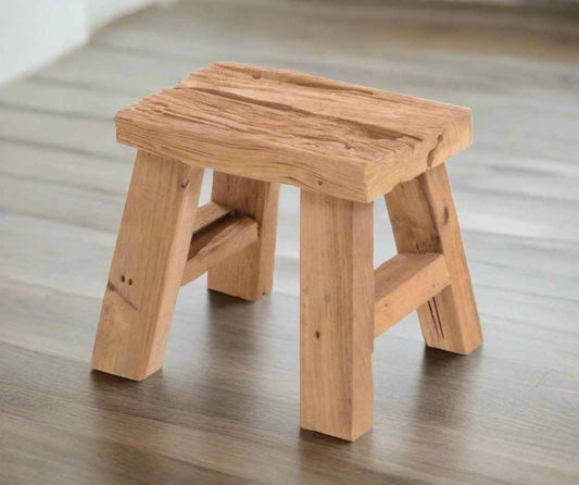 Small Solid Teak Wood Stool Wooden Sturdy Plant Stand