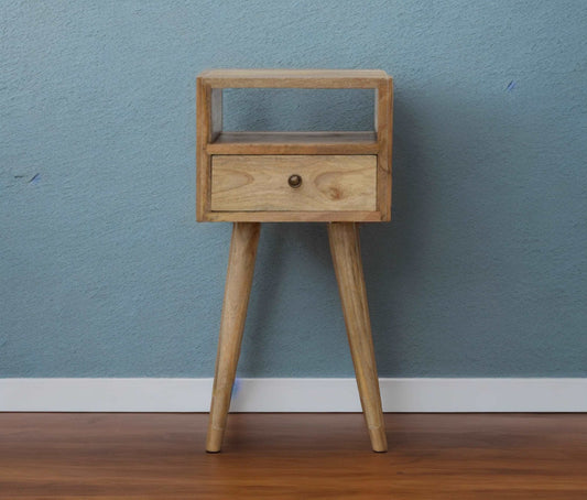 Small Square Bedside Table In Oak-myuniquefurnishings.co.uk