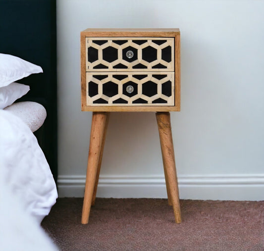 Small Square Bone Inlay Bedside Table-myuniquefurnishings.co.uk