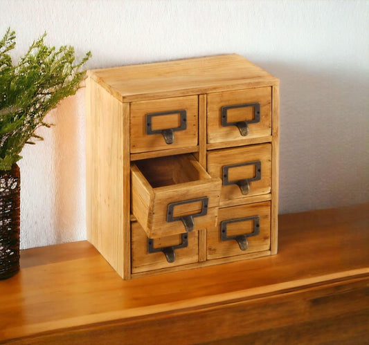 Small Tall Chest Of 6 Drawers Tabletop Storage Unit-myuniquefurnishings.co.uk